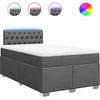 Image de vidaXL Lit boxspring avec matelas gris foncé 120x200 cm Tissu