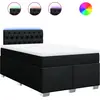 Image de vidaXL Lit boxspring avec matelas noir 120x200 cm Tissu