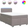 Image de vidaXL Lit Boxspring avec matelas Taupe 120x200 cm Tissu