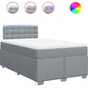 Image de vidaXL Lit boxspring avec matelas gris clair 120x200 cm Tissu