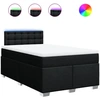Image de vidaXL Lit boxspring avec matelas noir 120x200 cm Tissu