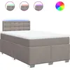 Image de vidaXL Lit Boxspring avec matelas Taupe 120x200 cm Tissu