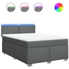 Image de vidaXL Lit boxspring avec matelas gris foncé 140x190 cm Tissu