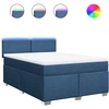 Image de vidaXL Lit boxspring avec matelas bleu 140x190 cm Tissu