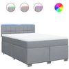 Image de vidaXL Lit boxspring avec matelas gris clair 140x190 cm Tissu