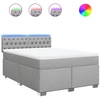 Image de vidaXL Lit boxspring avec matelas gris clair 140x190 cm Tissu
