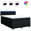Image de vidaXL Lit boxspring avec matelas noir 140x190 cm Tissu