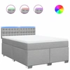 Image de vidaXL Lit boxspring avec matelas gris clair 140x190 cm Tissu