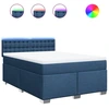 Image de vidaXL Lit boxspring avec matelas bleu 140x190 cm Tissu