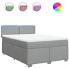 Image de vidaXL Lit boxspring avec matelas gris clair 140x200 cm Tissu