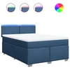 Image de vidaXL Lit boxspring avec matelas bleu 140x200 cm Tissu
