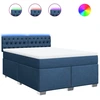Image de vidaXL Lit boxspring avec matelas bleu 140x200 cm Tissu