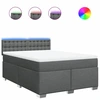 Image de vidaXL Lit boxspring avec matelas gris foncé 140x200 cm Tissu