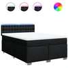 Image de vidaXL Lit boxspring avec matelas noir 140x200 cm Tissu