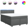 Image de vidaXL Lit boxspring avec matelas gris foncé 160x200 cm Tissu