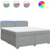 Image de vidaXL Lit boxspring avec matelas gris clair 180x200 cm Tissu