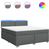 Image de vidaXL Lit boxspring avec matelas gris foncé 180x200 cm Tissu