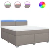 Image de vidaXL Lit boxspring avec matelas Taupe 180x200 cm Tissu