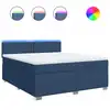 Image de vidaXL Lit boxspring avec matelas bleu 180x200 cm Tissu