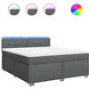 Image de vidaXL Lit boxspring avec matelas gris foncé 180x200 cm Tissu