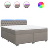 Image de vidaXL Lit boxspring avec matelas Taupe 180x200 cm Tissu