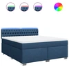 Image de vidaXL Lit boxspring avec matelas bleu 180x200 cm Tissu