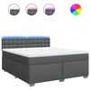 Image de vidaXL Lit boxspring avec matelas gris foncé 180x200 cm Tissu