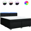 Image de vidaXL Lit boxspring avec matelas noir 180x200 cm Tissu