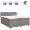 Image de vidaXL Lit boxspring avec matelas Taupe 180x200 cm Tissu