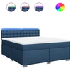Image de vidaXL Lit boxspring avec matelas bleu 180x200 cm Tissu
