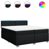 Image de vidaXL Lit boxspring avec matelas noir 200x200 cm tissu