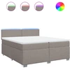 Image de vidaXL Lit boxspring avec matelas Taupe 200x200 cm Tissu