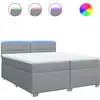 Image de vidaXL Lit boxspring avec matelas gris clair 200x200 cm Tissu