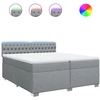 Image de vidaXL Lit boxspring avec matelas gris clair 200x200 cm Tissu