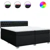 Image de vidaXL Lit boxspring avec matelas noir 200x200 cm tissu