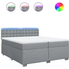 Image de vidaXL Lit boxspring avec matelas gris clair 200x200 cm Tissu