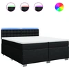 Image de vidaXL Lit boxspring avec matelas noir 200x200 cm tissu