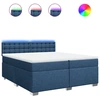 Image de vidaXL Lit boxspring avec matelas bleu 200x200 cm Tissu