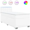 Image de vidaXL Lit boxspring avec matelas blanc 80x200 cm similicuir
