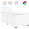 Image de vidaXL Lit boxspring avec matelas blanc 100x200 cm similicuir