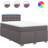 Image de vidaXL Lit boxspring avec matelas Gris 120x190 cm Similicuir