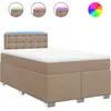 Image de vidaXL Lit Boxspring Matelas Cappuccino-Brun 120x200cm Similicuir