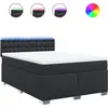 Image de vidaXL Lit boxspring avec matelas noir 160x200 cm similicuir