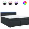 Image de vidaXL Lit boxspring avec matelas noir 180x200 cm similicuir