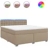 Image de vidaXL Lit boxspring matelas cappuccino brun 180x200 cm similicuir