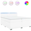 Image de vidaXL Lit boxspring avec matelas blanc 200x200 cm similicuir
