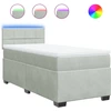 Image de vidaXL Lit boxspring avec matelas gris clair 80x200 cm velours
