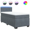 Image de vidaXL Lit boxspring avec matelas gris foncé 80x200 cm velours