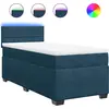 Image de vidaXL Lit boxspring avec matelas bleu 80x200 cm velours