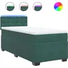Image de vidaXL Lit boxspring avec matelas vert foncé 80x200 cm velours